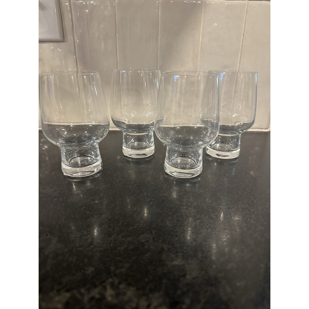 ALESSI for DELTA AIRLINES Cordial Short Stem Glasses Wine 8oz Glass Set of 4